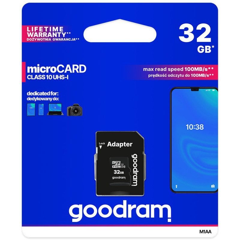 Karta SD 32GB - Karta pamięci micro SD GOODRAM HC CLASS 10 - MKING.pl