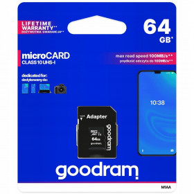 GOODRAM KARTA PAMIĘCI 64 GB MICRO SD HC CLASS 10