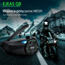 INTERKOM MOTOCYKLOWY EJEAS Q8 DO 6 KIEROWCÓW JEDNOCZEŚNIE RADIO FM BT 5.1