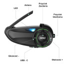 INTERKOM MOTOCYKLOWY EJEAS Q8 DO 6 KIEROWCÓW JEDNOCZEŚNIE RADIO FM BT 5.1