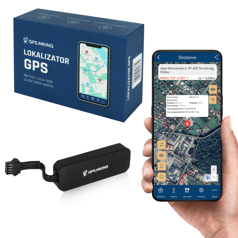 LOKALIZATOR GPS APLIKACJA ŚLEDZENIE POJAZDU ODCIĘCIE ZAPŁON MKX10